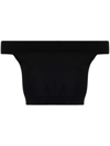 Alexander Mcqueen Woman Black Off Shoulder Crop Top In Schwarz