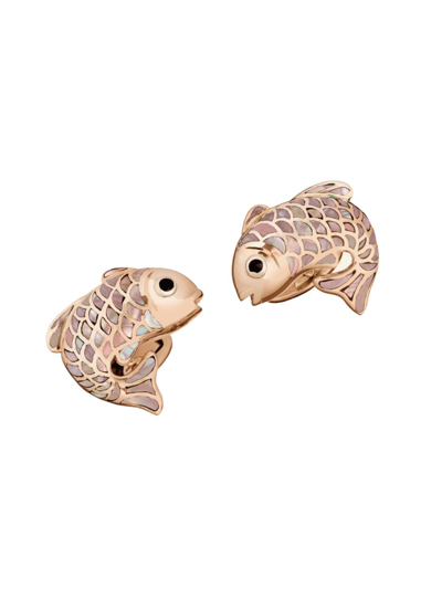 Jan Leslie Men's Koi Fish Mother-of-pearl Rose Goldplated Cufflinks