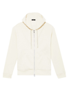 Theory Men's Balena Waffle Zip Hoodie In Ivory