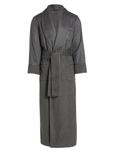 Kiton Shawl Collar Cashmere Robe In Dark Grey
