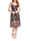 DRESS THE POPULATION WOMEN'S UMALIA FLORAL EMBROIDERED COCKTAIL DRESS