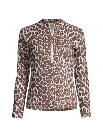 Tory Burch Leopard-print Surf Shirt In Reva Leopard | ModeSens
