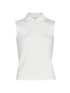 AKRIS PUNTO WOMEN'S SLEEVELESS ZIP POLO SHIRT