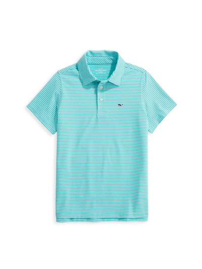 Vineyard Vines Kids' Little Boy's & Boy's Bradley Stripe Sankaty Polo In Turqs