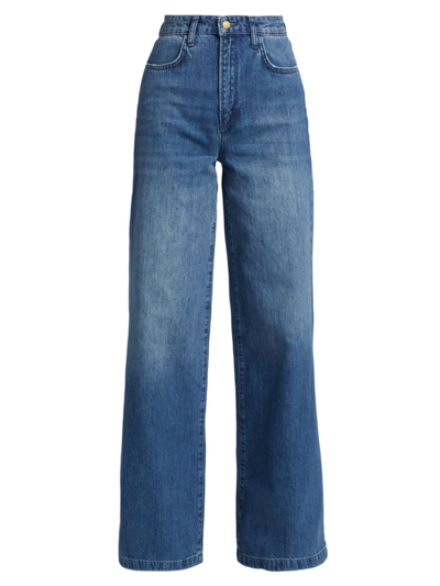 Triarchy Ms. Fonda High-rise Wide-leg Jeans In Medium Indigo