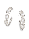 Ippolita Clear Quartz Sterling Silver Hoop Earrings/1.06" In Clear/silver