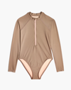 Madewell Second Wave Rash Guard One-piece Swimsuit In Castle Rock