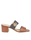 Michael Kors Summer Mid Sandal In Leather Color In Brown