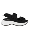 Hogan H585 Sandal In Velcro Effect Fabric In Nero