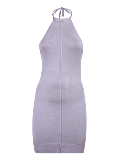 Alyx Knitted Halterneck Mini Dress In Purple