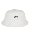 Stussy Embroidered-logo Bucket Hat In White
