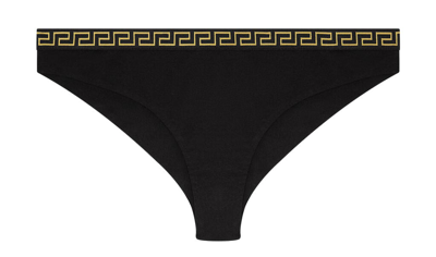 Versace La Greca Slip In Black