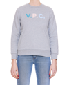 Apc Suzie Flocked-logo Sweatshirt In Grey