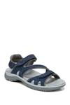 Dr. Scholl's Adelle Womens Leather Velcro Flat Sandals In Elegant Navy Suede