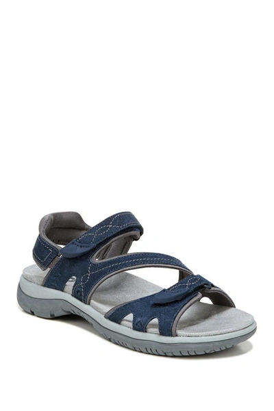 Dr. Scholl's Adelle Womens Leather Velcro Flat Sandals In Multi