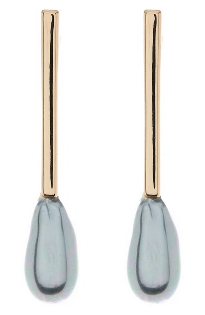 Nordstrom Pearlescent Droplet Stick Earrings In Grey- Gold
