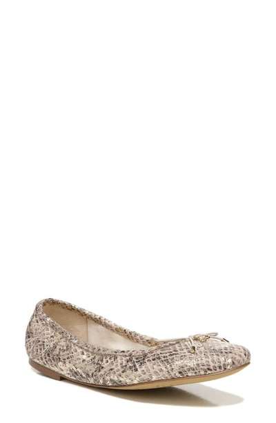 Sam Edelman Women's Felicia Snakeskin-embossed Leather Ballet Flats In Sesame