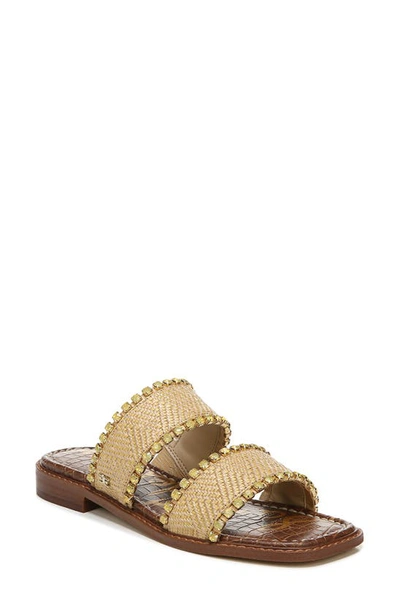 Sam Edelman Sam Edelma Women's Hopie Square Toe Crystal-lined Sandals In Natural/yellow