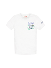 Mc2 Saint Barth Man Cotton T-shirt With Gin Tonic Print And Embroidery In N Gin Glass