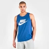 Nike Men's Sportswear Tank Top In Dark Marina Blue/white
