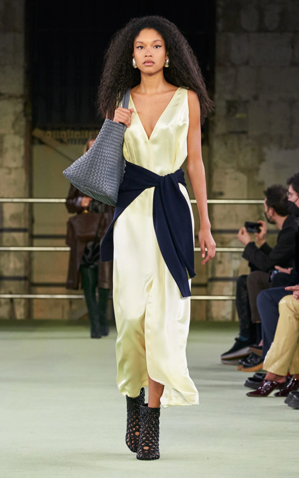 bottega veneta fluid maxi dress Bottega Veneta Cintzed Scarf-Halter Maxi Dress