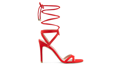 Stuart Weitzman Soiree 100 Lace-up Sandal In Coral