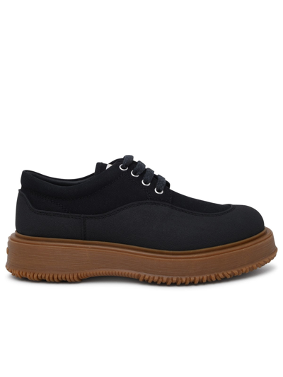 Hogan Untraditional Logo Embossed Lace-up Shoes In Black