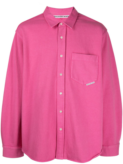 Alexander Wang Oversize Long-sleeve Shirt In Pink