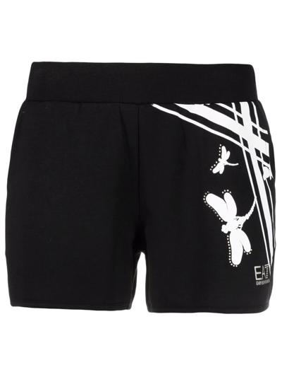 Ea7 Logo-print Shorts In Black