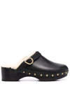 Ancient Greek Sandals Closed Leather Clogs In Black