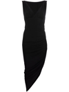 Norma Kamali Tara Draped Asymmetric Jersey Gown In Schwarz