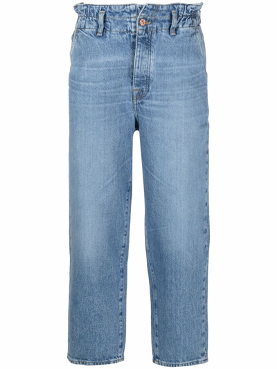 7 For All Mankind Ease Dylan High-rise Straight Jeans In Blau