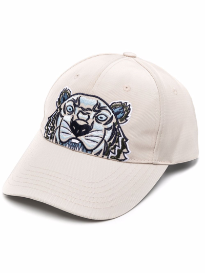 Kenzo Tiger-embroidered Baseball Cap In Beige