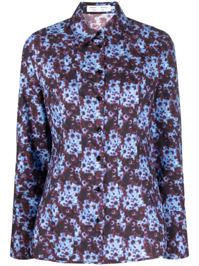 Proenza Schouler White Label Sunflower Floral-print Shirt In Blue