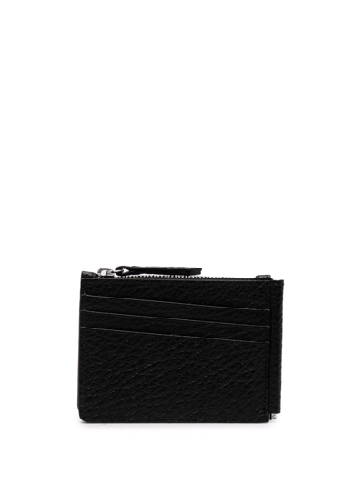 Maison Margiela Four-stitch Logo Leather Wallet In Black