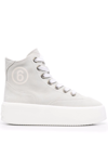 Mm6 Maison Margiela Number Logo 40mm High-top Sneakers In Grey