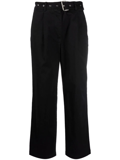 Michael Michael Kors High-waisted Straight-leg Trousers In Schwarz