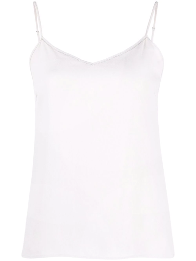 Fabiana Filippi Bead-detail V-neck Tank Top In Grey