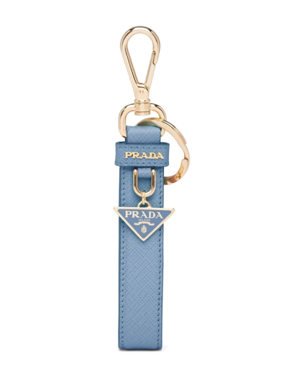 Prada 三角形logo钥匙扣 In Blau