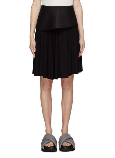 Loewe Quilted Waist Layered Peplum Skirt In Black