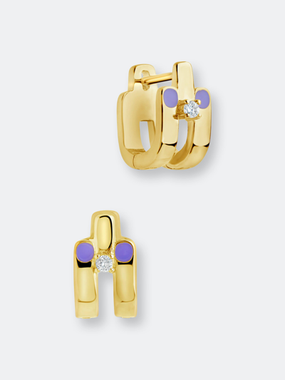 Sterling Forever Zella Huggie Hoops In Blue
