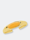 Sterling Forever Sterling Silver Enamel Open Signet Ring In Gold