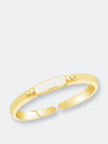 Sterling Forever Sterling Silver Thin Enamel Open Signet Ring In Multi