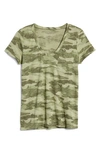 Caslon ® Rounded V-neck T-shirt In Olive Sarma Spring Camo