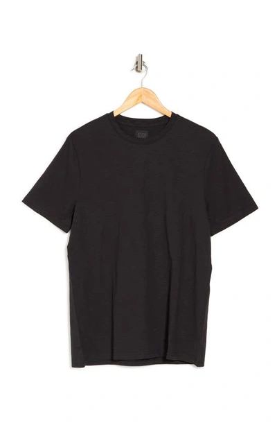 14th & Union Short Sleeve Slub Crew Neck T-shirt In Black Caviar