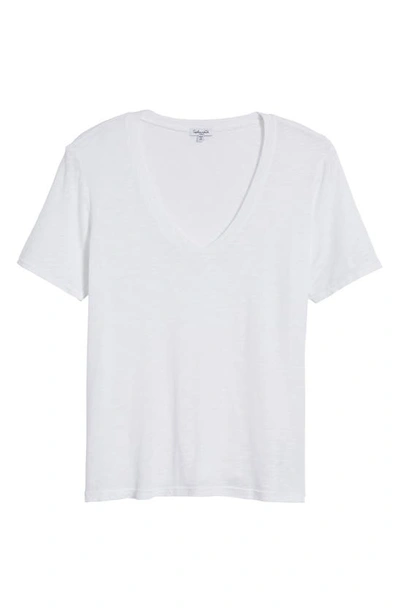 Splendid V-neck Slub Tee In White