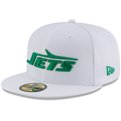 New Era Men's White New York Jets Throwback Logo Omaha 59fifty Fitted Hat