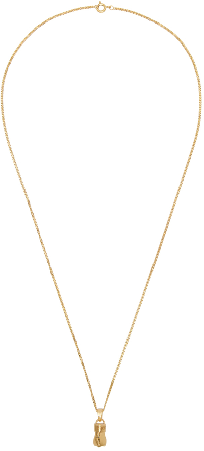 Ernest W. Baker Gold Tooth Necklace In Gold Plated Silver