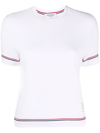 THOM BROWNE RWB STRIPE OTTOMAN-RIB SHORT-SLEEVE T-SHIRT