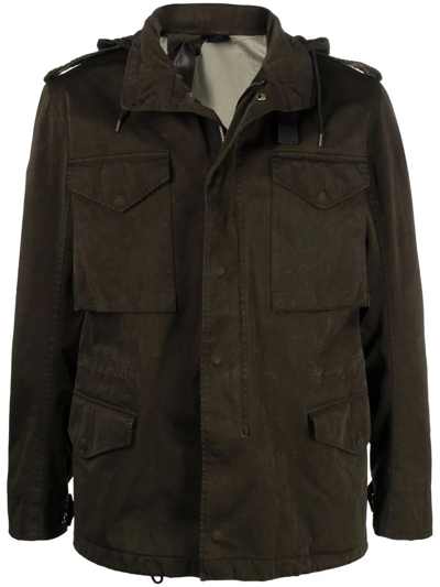 Ten C Hooded Field Jacket In Green